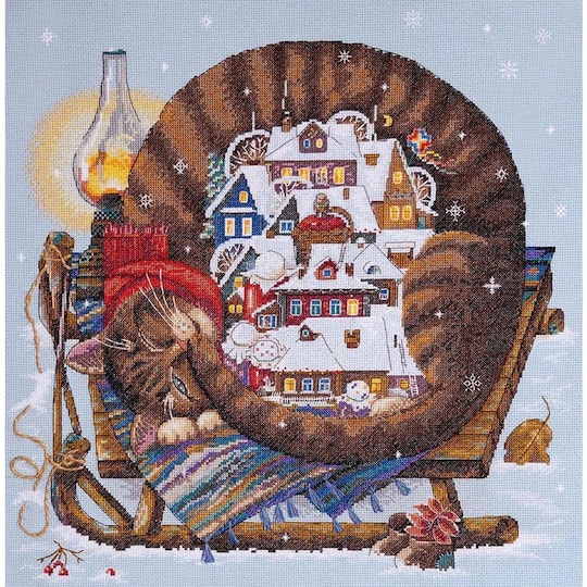 Merejka® Cozy Winter Counted Cross Stitch Kit
